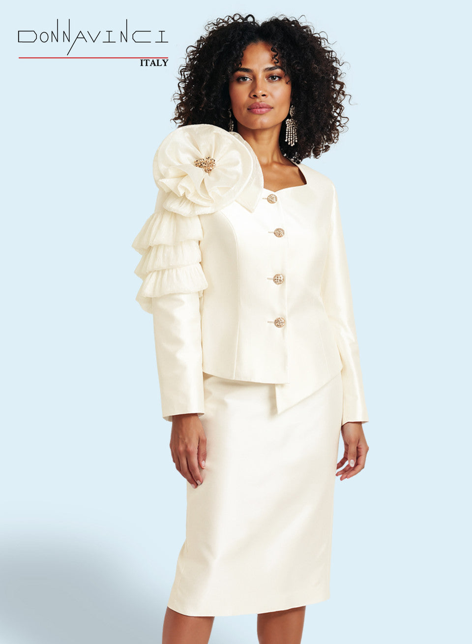 12258 2Pc Jacket & Skirt Set Donna Vinci