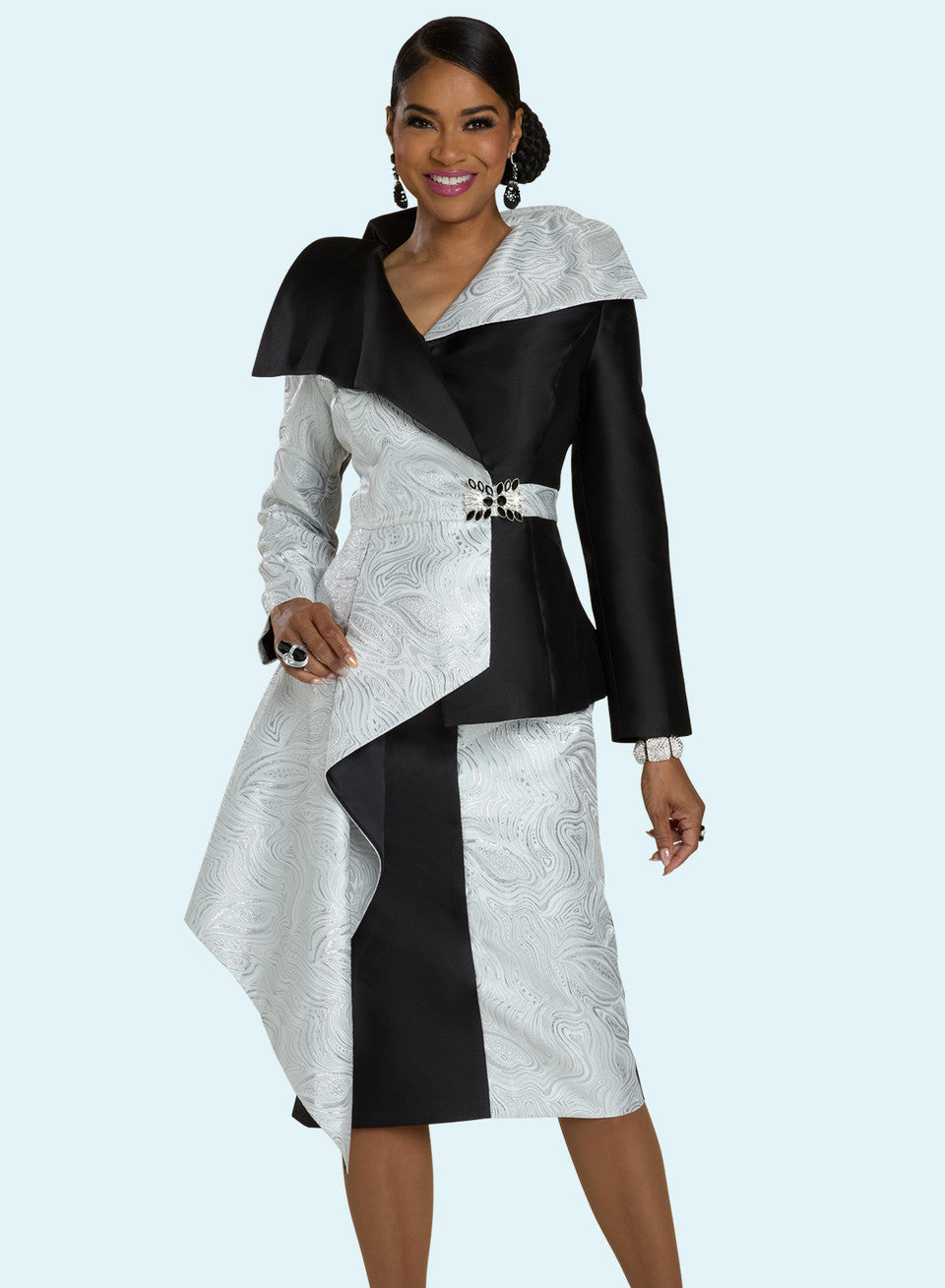 12220 2Pc Jacket & Skirt Set Donna Vinci