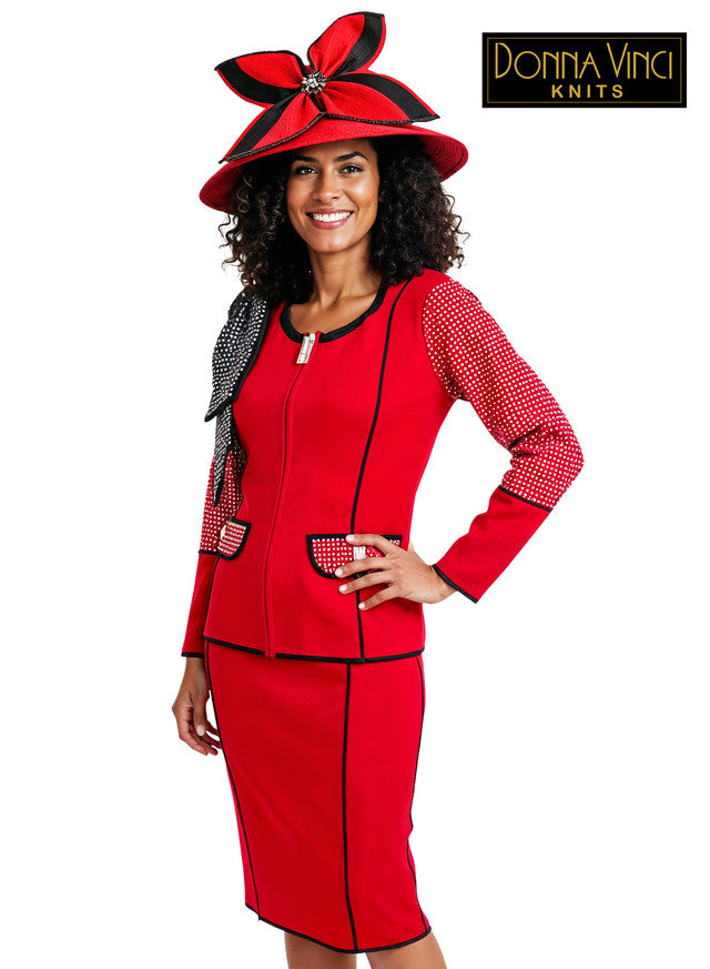 13461 2Pc Jacket & Skirt Set Donna Vinci Knits