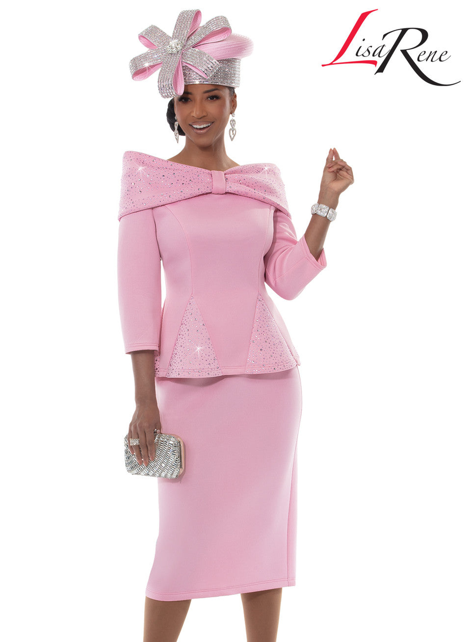 3373 2Pc Church Suit ink  Lisa Rene By Donna Vinci