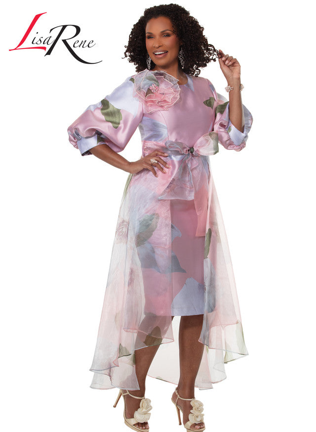 3374 Printed Chiffon Dress Lisa Rene By Donna Vinci