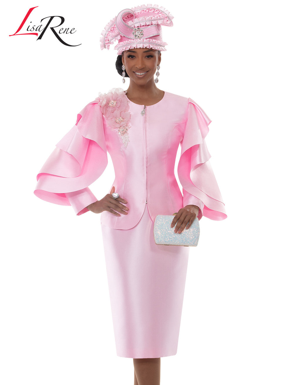 3385 2Pc Church Suit - Pure White Lisa Rene By Donna Vinci