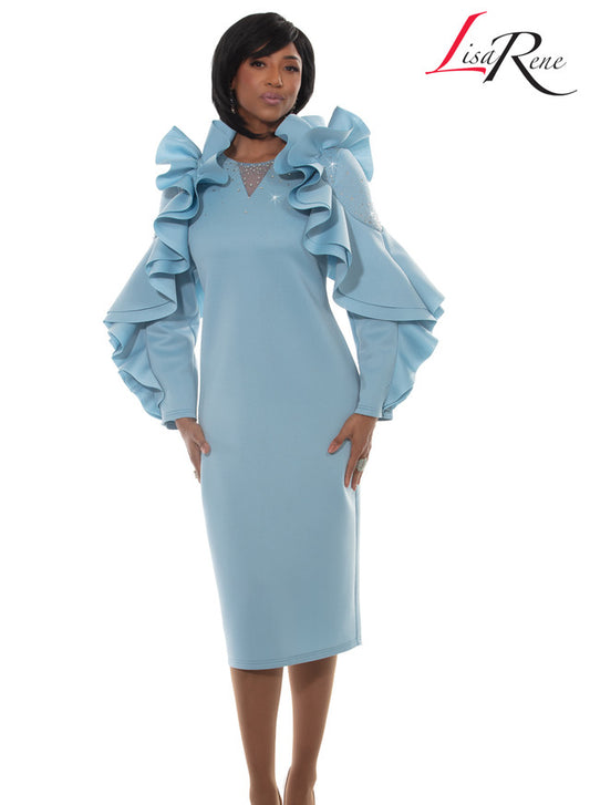3387 Sky Blue Dress Lisa Rene By Donna Vinci