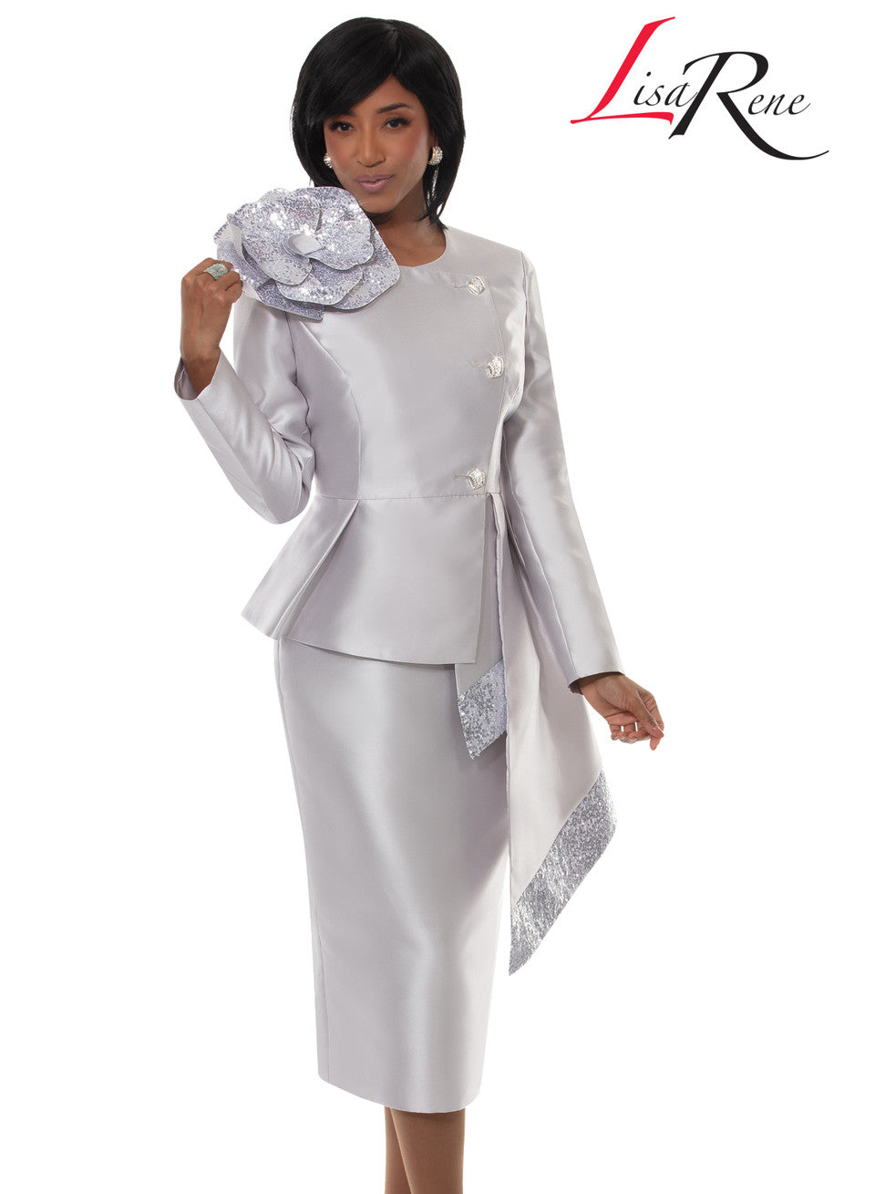 66972 Blush 2Pc Jacket & Skirt Set Lisa Rene By Donna Vinci